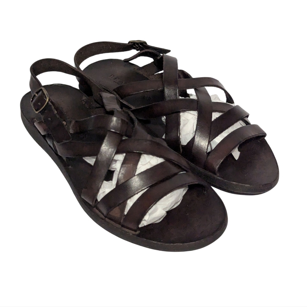 Brador Women's Luke Schuhe Dark Brown Leather Sandal Size 38.Made In Italy - Picture 4 of 15
